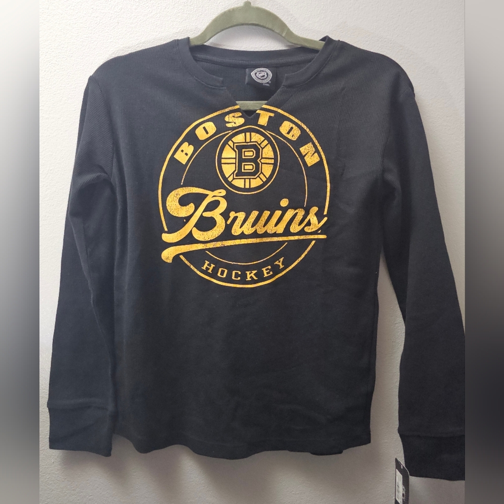 NWT Girls Boston Bruins Hockey Licensed NHL Tee T-shirt Size L 10/12